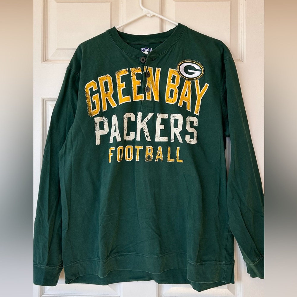 NFL Brand Green Bay Packers Henley Long Sleeved Tee‎ XL